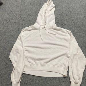White hollister cropped hoodie